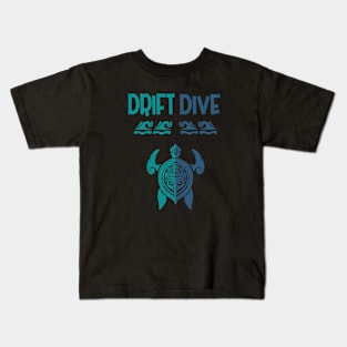 Polynesian Turtle Tattoo Design - Drift Scuba Diving Kids T-Shirt